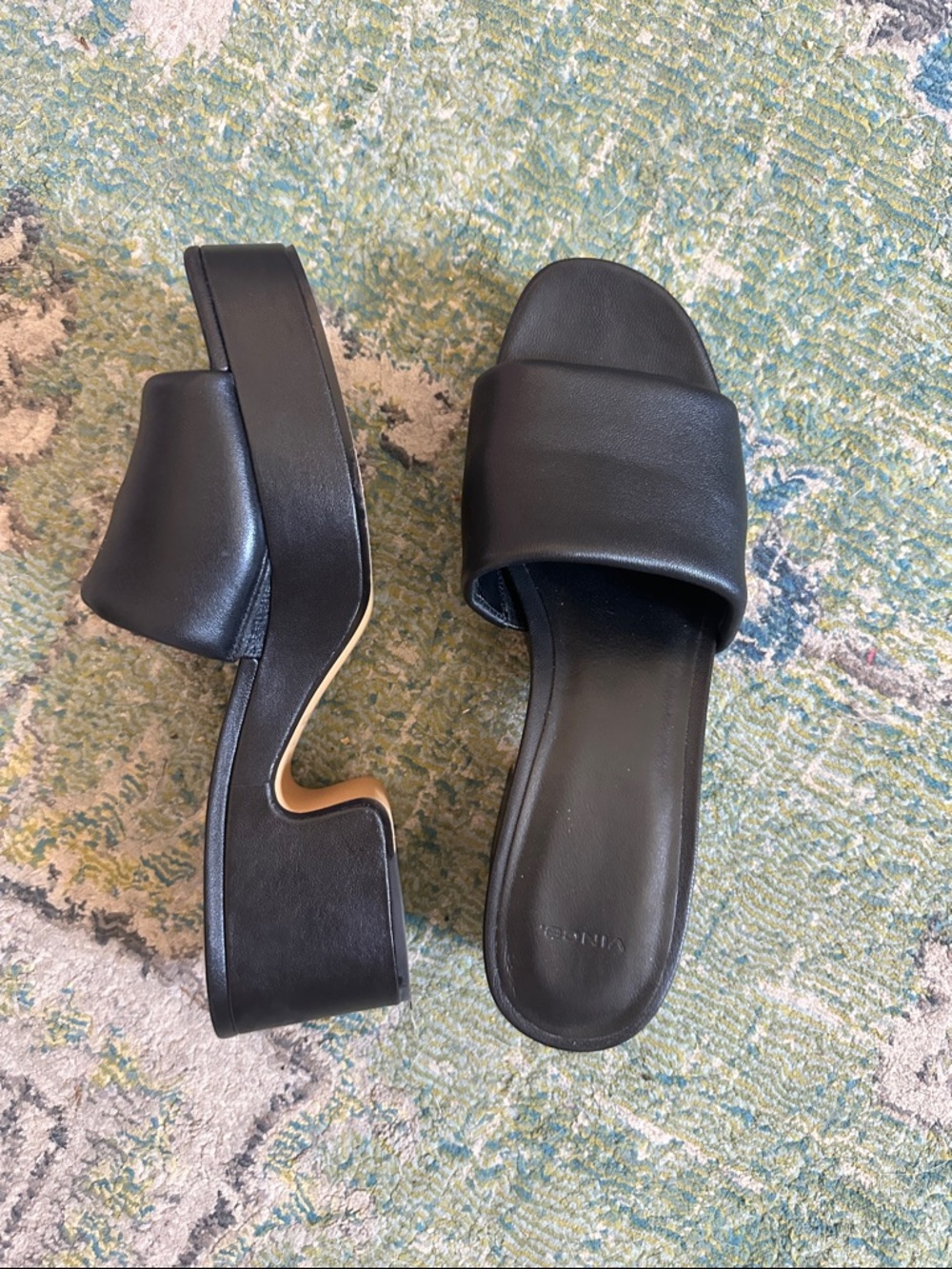 Vince Black genuine leather Mule slides